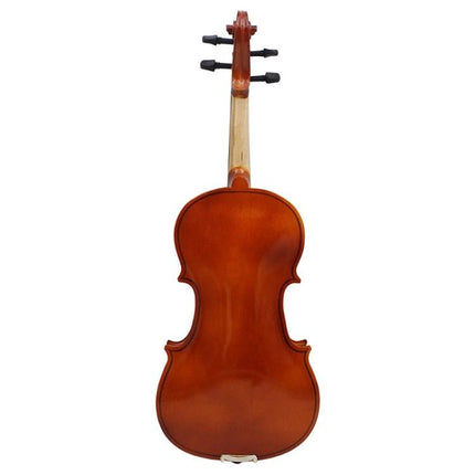 Full Size Handmade Acoustic Violin for Home Music Practice showing back view of a polished wooden instrument ready for daily practice