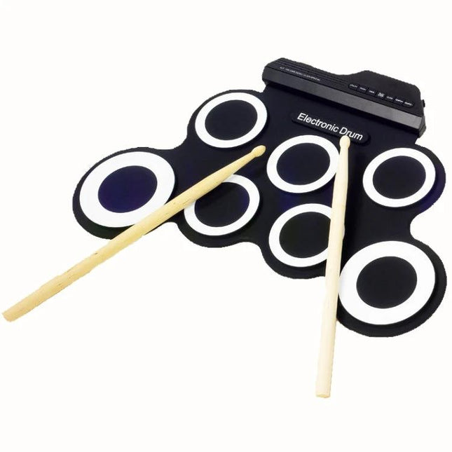 Handheld Electronic Drum for Casual Home Music Practice compact roll-up electronic drum kit with drumsticks and built-in metronome