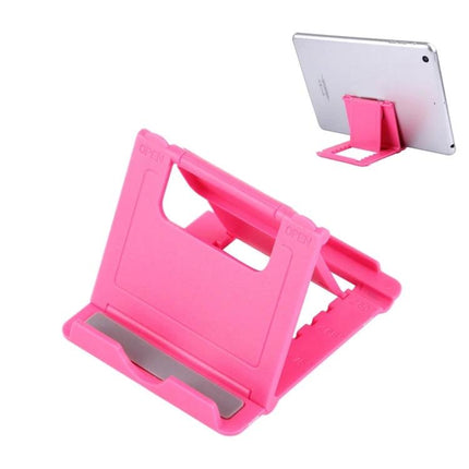 Adjustable Universal Stand for Smartphones and Tablets in pink, foldable portable tablet and phone holder for portrait and landscape viewing