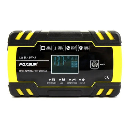 Foxsur 12V-24V Battery Charger for Cars and Motorcycles