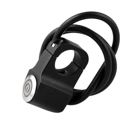 Motorcycle Handlebar Light Switch with Indicator Light - compact black clamp-on switch with wiring for easy installation