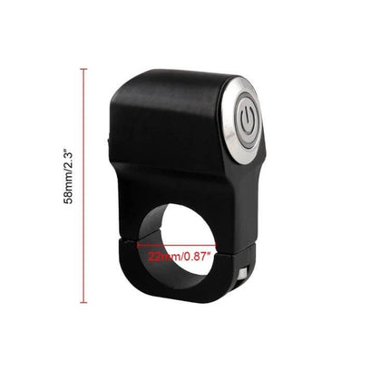 Motorcycle Handlebar Light Switch with Indicator Light compact 22mm clamp black aluminum button for easy installation