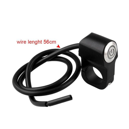 Motorcycle Handlebar Light Switch with Indicator Light - black handlebar-mounted on/off switch with 56cm wire for easy installation