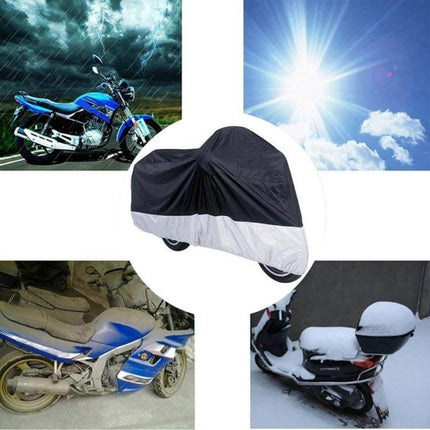 Rainproof Dust-Proof Cover for Motorcycles and Electric Cars, XXL - black/gray protective cover with wheel keyhole for rain, sun, dust and snow protection