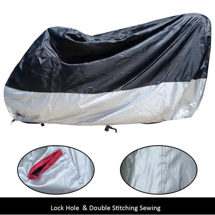 Rainproof Dust-Proof Cover for Motorcycles and Electric Cars, XXL with front wheel keyhole and double-stitched seams for outdoor protection