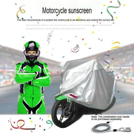Rainproof Dust-Proof Cover for Motorcycles and Electric Cars, XXL - silver XXL protective cover with front wheel keyhole for outdoor parking