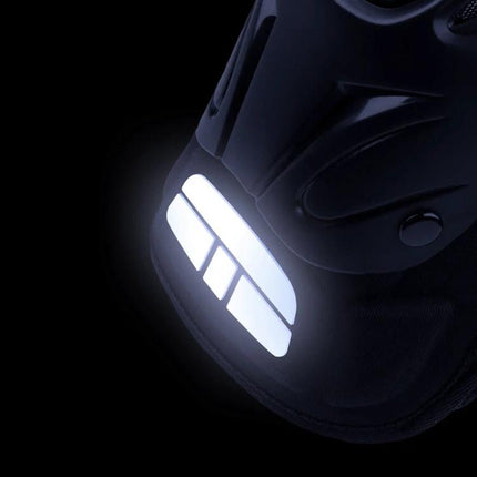 Pro-Biker 2-in-1 Protective Knee Pad for Outdoor Sports Activities showing reflective logo and durable PP shell detail