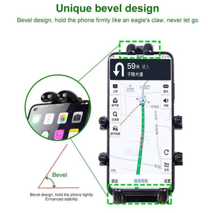 Aluminum Motorcycle Phone Mount with Anti-Theft Knobs securely holding smartphone on handlebar for navigation and theft protection