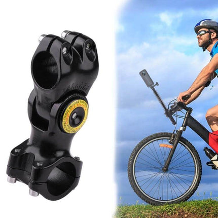 Bicycle and Motorcycle Handlebar Camera Mount Adapter securing camera to bike handlebar for stable, vibration‑reducing footage (aluminum alloy)