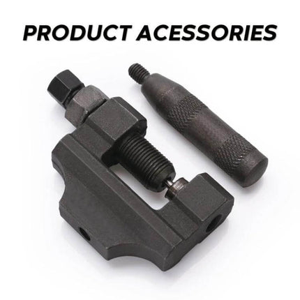 Bicycle and Motorcycle Chain Removal Tool with Handle Adapter shown in durable iron finish for bike and motorcycle maintenance