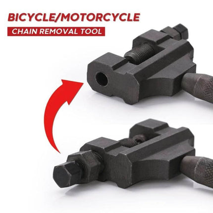 Bicycle and Motorcycle Chain Removal Tool with Handle Adapter - durable iron chain breaker for bike and motorcycle maintenance