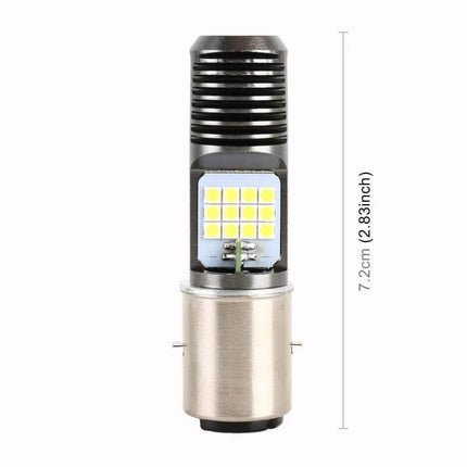 White LED Headlight for Everyday Motorcycle Riding Use - compact white LED bulb with heat sink, 7.2cm length, for improved daily riding visibility