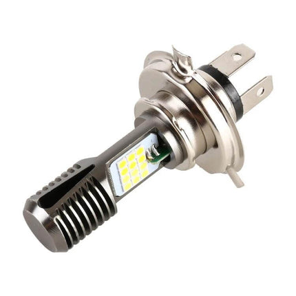LED Headlight in White for Motorcycle Commuting and Riding - tool-free swap, low power LED bulb for reliable evening commuting