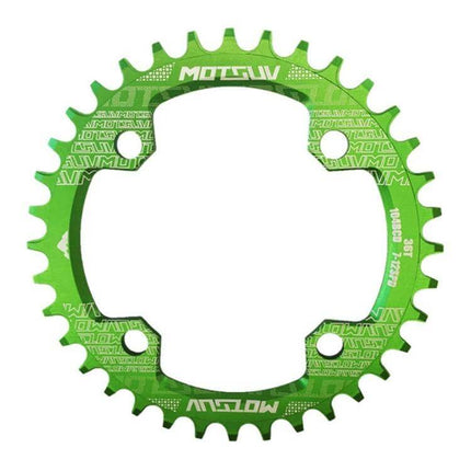 MOTSUV Chainring 32T for MTB Everyday Riding Accessory anodized 7075-T6 aluminum 104BCD green oval/round 32T