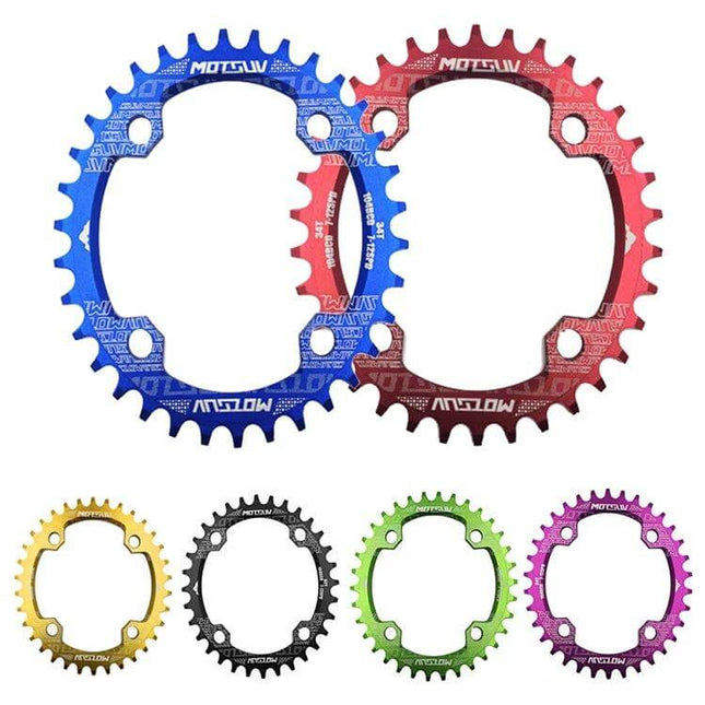 MOTSUV Elliptic Chainring for MTB Riding Black 34T oval 104BCD CNC anodized 7075-T6 aluminum upgrade