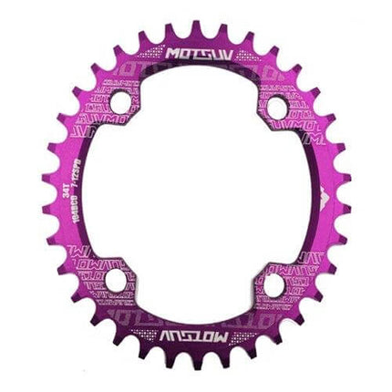 MOTSUV Elliptic Chainring for MTB Riding Black 34T - purple anodized 104BCD oval 7075-T6 CNC mountain bike chainring