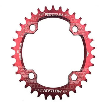 MOTSUV Elliptic Chainring for MTB Riding Black 34T - anodized 7075-T6 oval 104BCD chainring for trail and climb performance