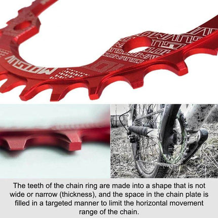 MOTSUV Chainring 32T for MTB Everyday Riding Accessory – red anodized 7075-T6 aluminum 104BCD oval/round 32T–38T teeth for mountain biking