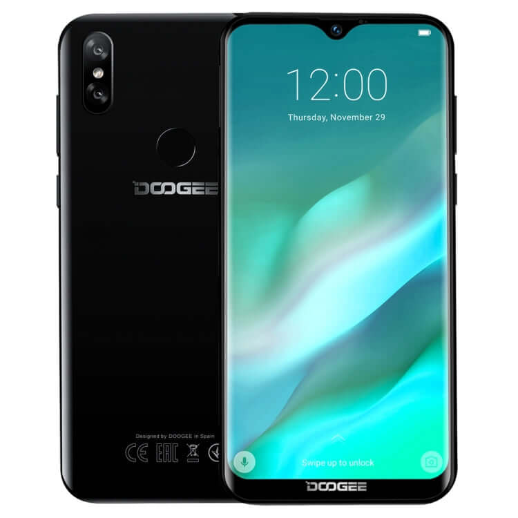 DOOGEE Y8 Smartphone - 3GB RAM, 32GB Storage, Dual Cameras, Face ID & Fingerprint Unlock, 6.1" Water-drop Display, Android 9.0, MTK6739 Quad Core, 4G Dual SIM