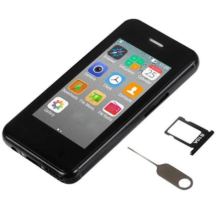 Versatile Android Smartphone for Everyday Communication and Internet Access - compact black phone with apps, SIM tray and eject tool