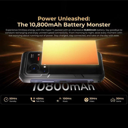 HOTWAV Rugged Phone for Everyday Outdoor and Travel Use showcasing 10,800mAh battery and long-lasting outdoor performance