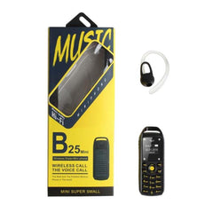 Compact B25 Bluetooth Headset Mobile Phone with MP3, Dual SIM, and 2G Network Support