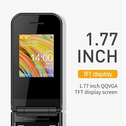 Classic Flip Mobile Phone with Bluetooth and Dual SIM