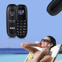 Compact AIEK KK1 Mini Bluetooth Mobile Phone with English Keyboard and Hands-Free Dialer, Single SIM, Anti-Lost Feature, 2G Network