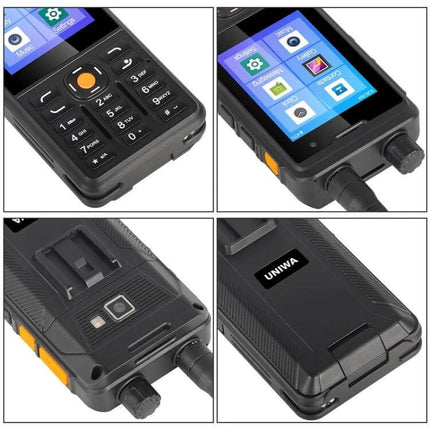 Rugged Waterproof Android Device for Outdoor Communication showing rugged keypad, touchscreen, antenna and back casing
