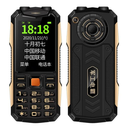Rugged Waterproof Phone for Everyday Outdoor Use and Communication - black gold rugged keypad phone with loudspeaker and simple display