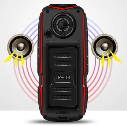Durable Rugged Phone for Outdoor Use with Dust and Shock Protection rear view showing rugged design and speaker output