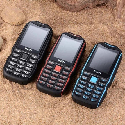 Durable Rugged Phone for Outdoor Use with Dust and Shock Protection - three rugged feature phones on sandy trail