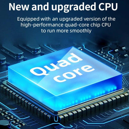 Compact Android Phone for Daily Communication and Photos showcasing a quad-core CPU chip graphic for smooth everyday performance