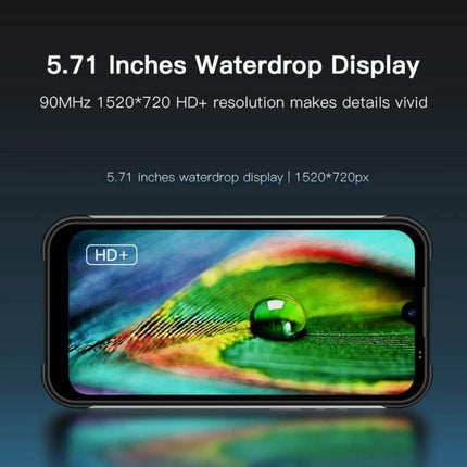 UNIWA W555 Rugged Waterproof Smartphone for Tough Environments 5.71-inch waterdrop HD+ display showing vivid colors