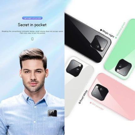 Compact Smartphone for Daily Calls and Messages On the Go shown in pocket and multiple color options (black, white, pink, green)