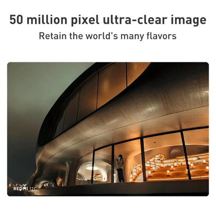 Essential Smartphone for Daily Communication and Entertainment showing night-time architectural photo captured with ultra-clear 50MP camera