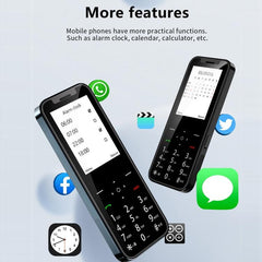 Compact 2.4" GSM Quad SIM Phone with Bluetooth, FM Radio, Magic Sound, Auto Call Record, and Torch Feature