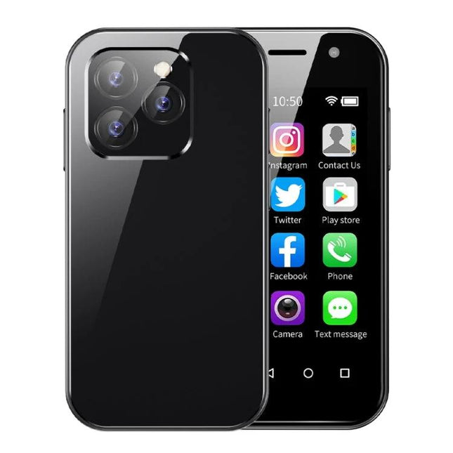 Handy Compact Smartphone for Everyday Tasks and Travel - small black travel phone with apps, pocket-sized device for calls, email, navigation