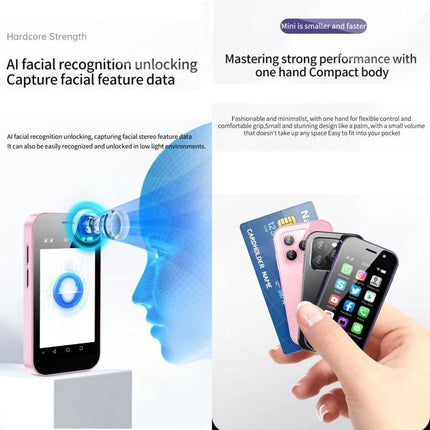Handy Compact Smartphone for Everyday Tasks and Travel with AI facial recognition and compact one‑hand design fitting in wallet or pocket