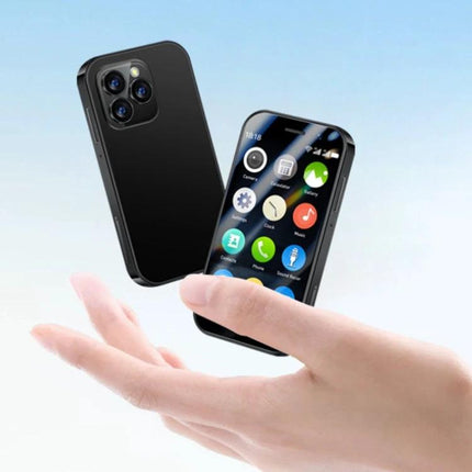 SOYES XS15 Pro Smartphone for Everyday Communication and Browsing compact black handset shown in hand with app icons and slim pocketable design