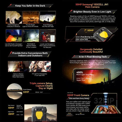 Blackview BV7300 Rugged Android 14 Phone 6GB 256GB