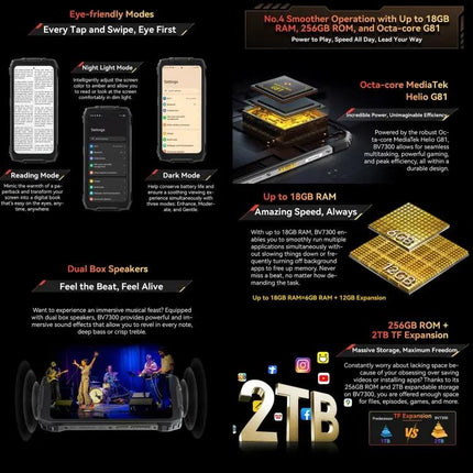 Blackview BV7300 Rugged Android 14 Phone 6GB 256GB
