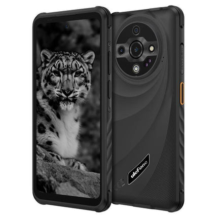 Dependable Ulefone Rugged Phone for Everyday Outdoor Tasks - black rugged smartphone with circular rear camera array and tough textured case