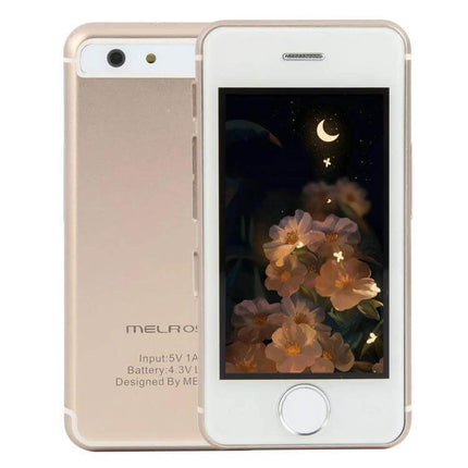 Melrose S9 Smartphone for Everyday Calls, Browsing, and Apps compact gold phone with floral night screen and single rear camera