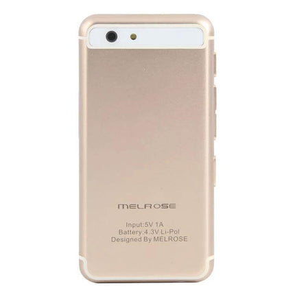 Melrose S9 Smartphone for Everyday Calls, Browsing, and Apps - compact gold back view showing camera and MELROSE logo