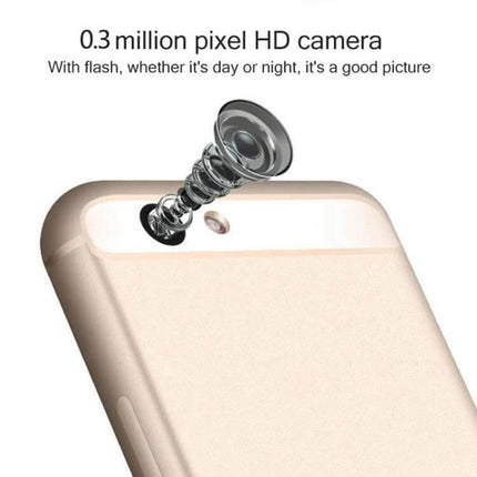 Melrose S9 Smartphone for Everyday Calls, Browsing, and Apps compact gold phone showing 0.3MP rear camera and flash