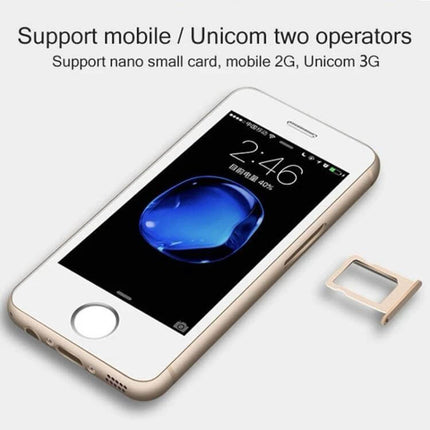Melrose S9 Smartphone for Everyday Calls, Browsing, and Apps - compact white gold phone with home button and SIM tray, ideal for basic use