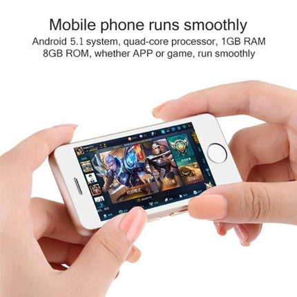 Melrose S9 Smartphone for Everyday Calls, Browsing, and Apps - compact Android 5.1 phone shown held in hands running apps