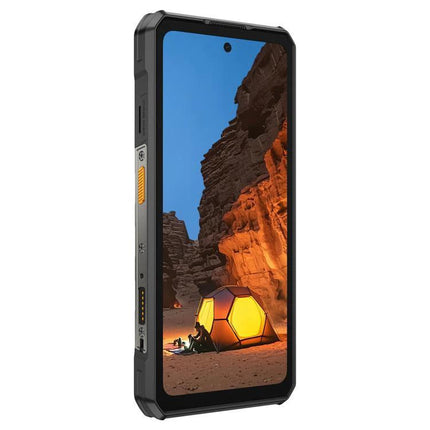 Ulefone Rugged Phone For Everyday Outdoor Activities - rugged smartphone with long 12800mAh battery shown with campsite screen image
