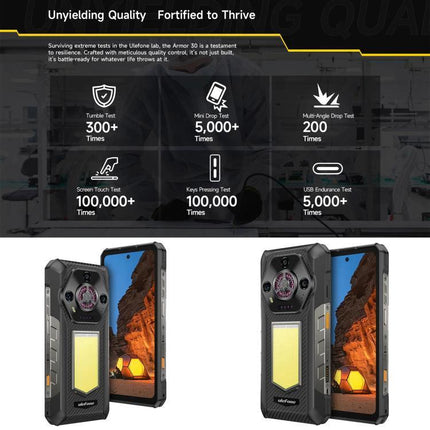 Ulefone Rugged Phone For Everyday Outdoor Activities with 12800mAh battery shown durable drop, water and dust resistant design
